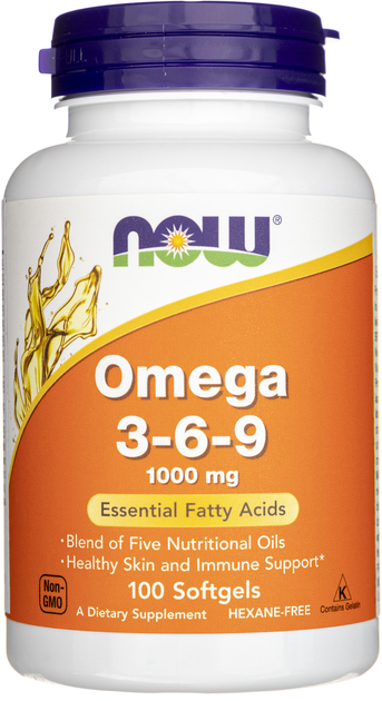 Suplement diety Now Foods Omega 3-6-9 1000 mg 100 k (733739018359) - obraz 1