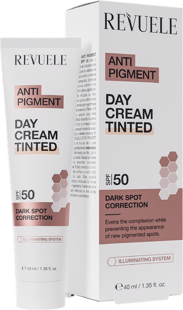 Дневной тонируюший крем против пигмента для лица Spf 50 Revuele Anti Pigment 50мл - Фото 1 Дневной тонируюший крем против пигмента для лица Spf 50 Revuele Anti Pigment 50мл - изображение 1