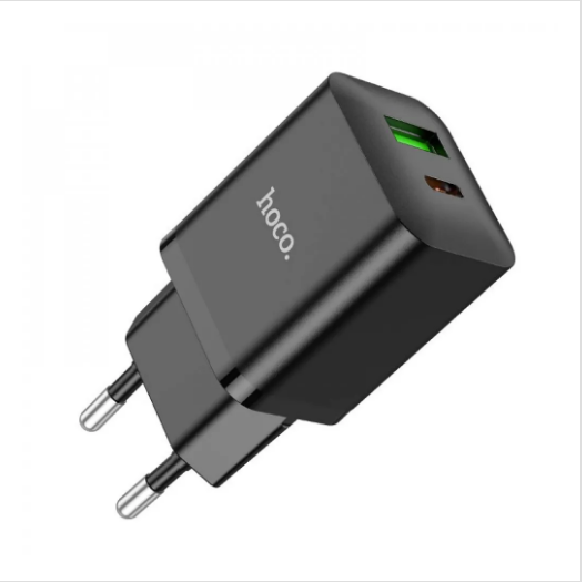 Зарядний пристрій МПЗ Hoco N28 Founder 20W (Type-C + USB) black - зображення 3