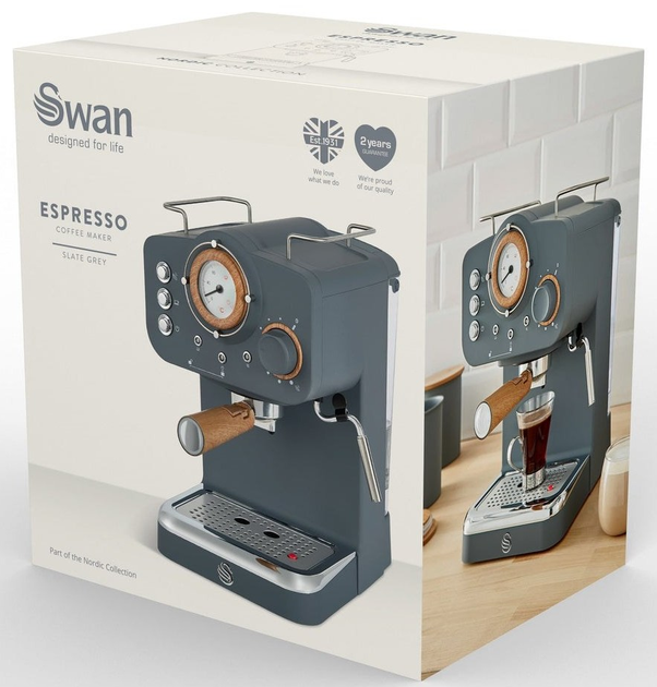 Ekspres do kawy kolbowy Swan SK22110GRYN - obraz 9