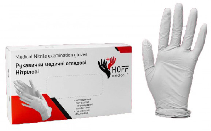 Перчатки латексные Hoff Medical припудренные M 500 пар Белые (op_omp010003_M_10) - изображение 1