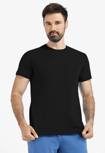 Футболка мужская однотонная черная 2101353 M ТМ РОЗА – Брендовая одежда ...