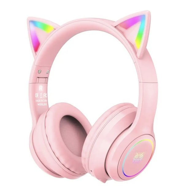 Беспроводные игровые наушники с кошачьими ушками Onikuma B90 с RGB ...