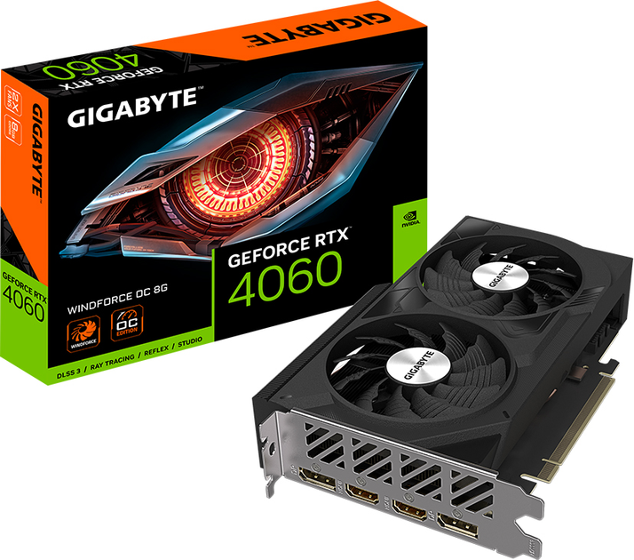 Видеокарта Gigabyte PCI-Ex GeForce RTX 4060 Windforce OC 8GB GDDR6 (128bit) (2475/17000) (2 x HDMI, 2 x DisplayPort) (GV-N4060WF2OC-8GD) - изображение 7