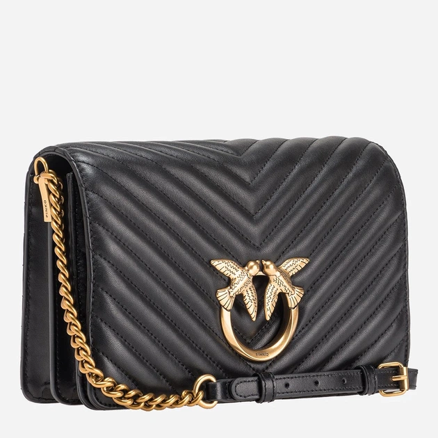 Сумка крос-боді жіноча шкіряна Pinko Love Click Shoulder Bag 100063A0GK-Z99Q Nero/Antique (8055209868823) - зображення 3