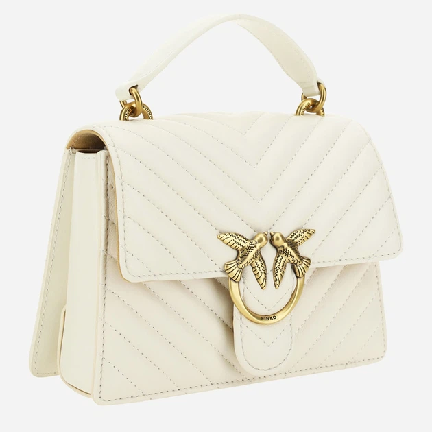 Torebka crossbody damska ze skóry naturalnej Pinko Love One Shoulder Bag 100071A0GK-Z14Q Biała (8055209888395) - obraz 3