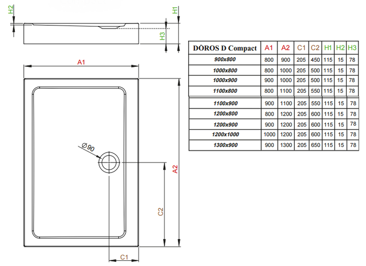 Душевой поддон Radaway Doros D Compact 100x90 SDRD1090-05 - изображение 2