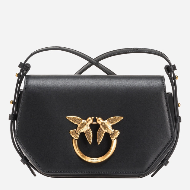 Damska skórzana listonoszka Pinko Love Exagon Bag 100075A0F1-Z99Q Nero/Antique (8055209869097) - obraz 1