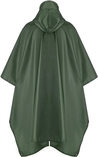 Водонепроницаемый дождевик (пончо) с капюшоном и карманом E-Tac CS-YY02 Green - изображение 2