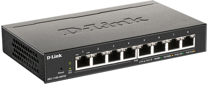 Комутатор D-Link DGS-1100-08PV2/E 8-Port (PoE) Gigabit Smart Managed - зображення 2