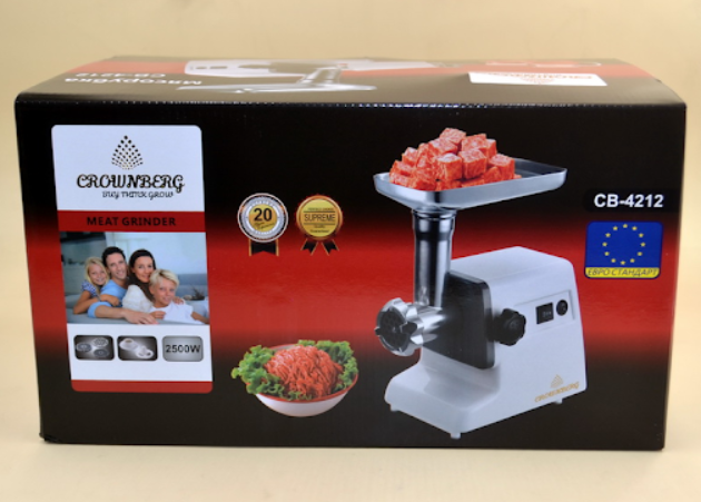 Электрическая мясорубка с соковыжималкой Crownberg CB-4212 2500 Вт белый - изображение 3