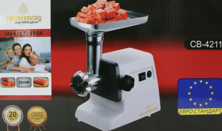 Мясорубка Crownberg CB 4211 электрическая 2500 Вт CG14 PR5 - изображение 4