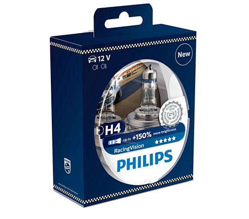 Авто лампа PHILIPS H4 Понад Яскрава! 60/55W P43T 12V RacingVision +150% - Фото 1 Авто лампа PHILIPS H4 Понад Яскрава! 60/55W P43T 12V RacingVision +150% - зображення 1