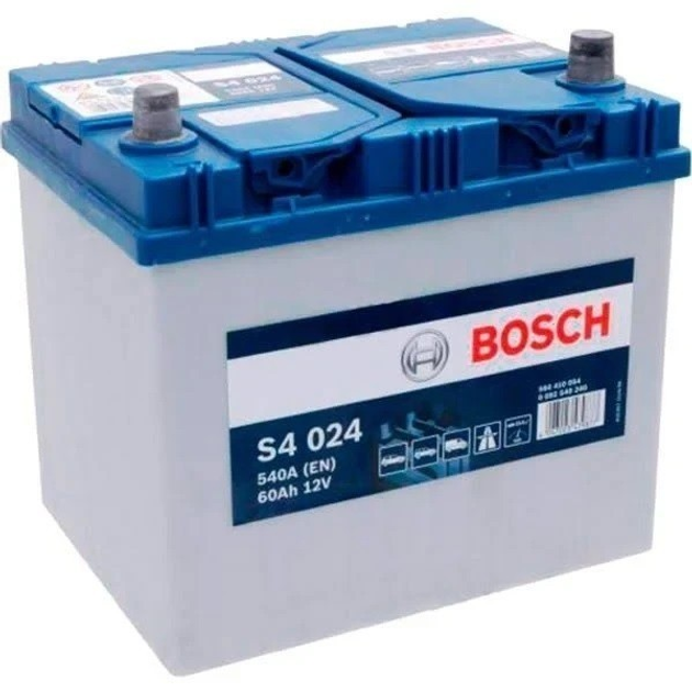 Аккумулятор 60Ah-12v BOSCH (S4024) (232x173x225),R,EN540 Азия – фото ...