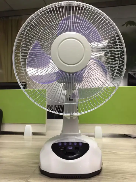 Перезаряжаемый настольный вентилятор 18W VHG F-58 12-дюймовый, Белый - изображение 3