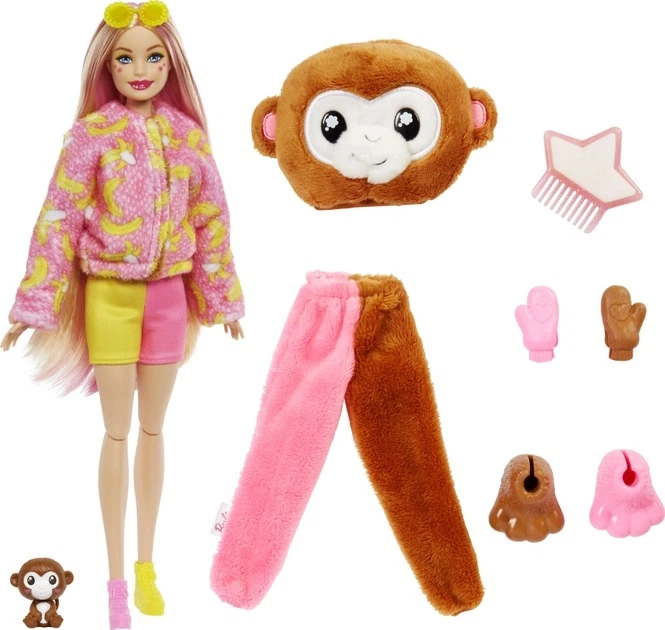 Lalka z akcesoriami Barbie Cutie Reveal seria Dżungla Małpka (194735106615) - obraz 2
