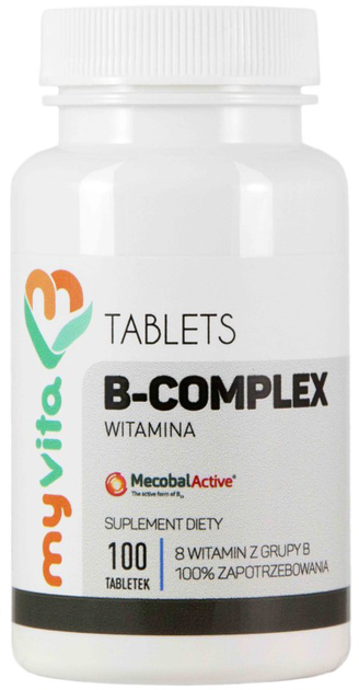 Комплекс вітамінів групи В Myvita 100 таблеток (5905279123816) - зображення 1