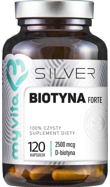 Myvita Silver Biotyna 100% 2500 mcg 120 kapsułek (5903021590282) - obraz 1