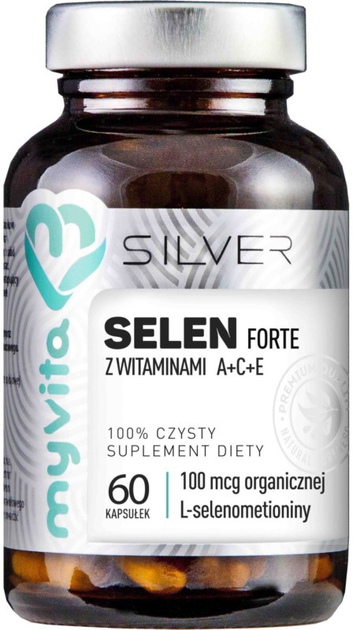 Добавка харчова Myvita Silver Selenium 100% 60 капсул для імунітету (5903021590640) - зображення 1