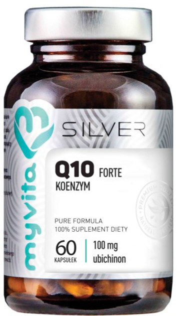 Добавка харчова Myvita Silver Coenzyme Q10 Forte 100 мг 60 капсул (5903021590961) - зображення 1