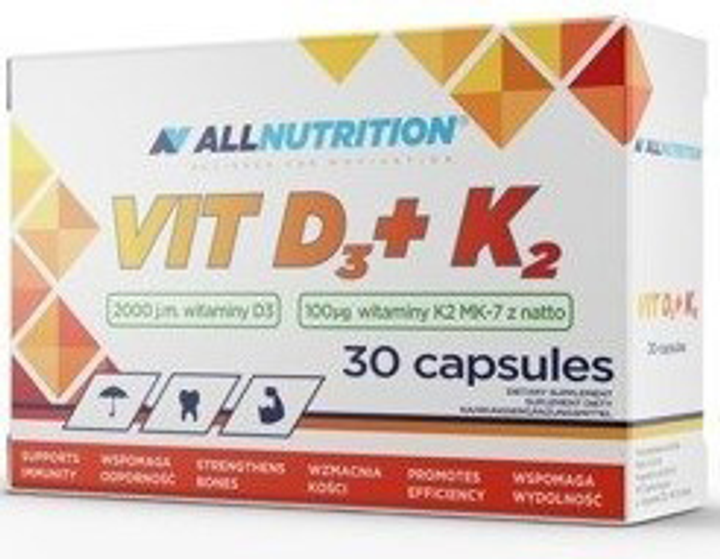 Харчова добавка Allnutrition Вітамін D3 2000 30 капсул для імунітету (5902837721620) - зображення 1