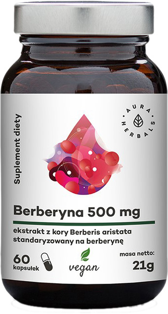 Aura Herbals Berberyna 500mg 60 kapsułek (5902479612324) - obraz 1