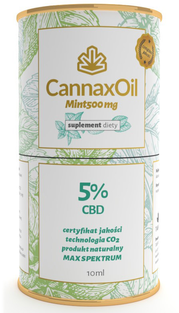 Харчова добавка Cannaxoil Mint 500 мг Олія екстракту конопель (5906395316076) - зображення 1