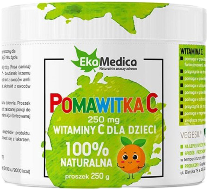 Харчова добавка Ekamedica Pomawitkac Вітамін С для дітей 250г (5902709520375) - зображення 1