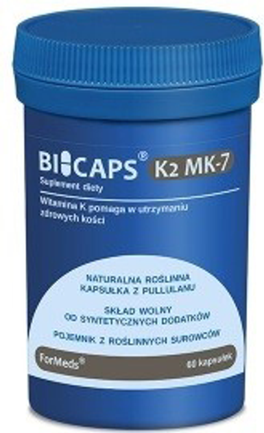 Харчова добавка Formeds Bicaps Вітамін K2 MK7 200 60 капсул для імунітету (5903148620954) - зображення 1