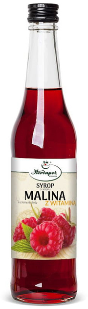Харчова добавка Herbapol Малиновий сироп з вітаміном С 480 мл (5903850017875) - зображення 1