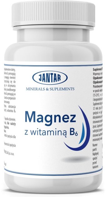 Харчова добавка Jantar Магній з вітаміном B6 90 капсул (5907527950540) - зображення 1