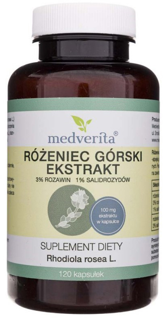 Medverita Różeniec Górski Ekstrakt 120 kapsułek Rhodiola (5905669084802) - obraz 1