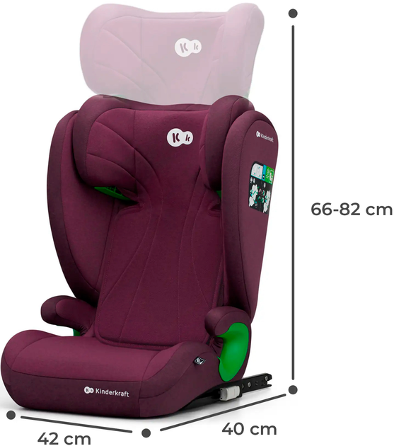 Автокресло KinderKraft Junior Fix 2 i-Size Cherry Pearl (KCJUFI20RED0000) (5902533921584) - изображение 6