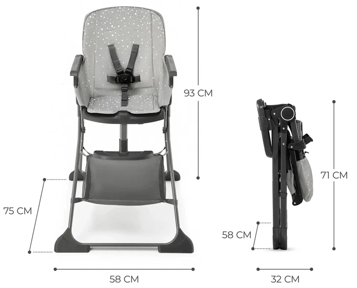 Стільчик для годування Kinderkraft Foldee Grey (KHFOLD00GRY0000) - зображення 8
