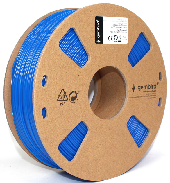 ABS-пластик Gembird для 3D-принтера 1.75 мм 1 кг Синій (3DP-ABS1.75-01-B) - зображення 2