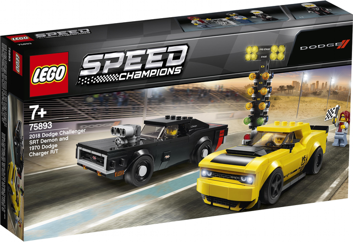 Zestaw klocków LEGO Speed Champions Cars 2018 Dodge Challenger SRT Demon oraz 1970 Dodge Charger R/T 478 elementów (75893) - obraz 3