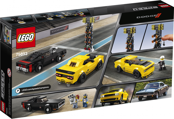 Zestaw klocków LEGO Speed Champions Cars 2018 Dodge Challenger SRT Demon oraz 1970 Dodge Charger R/T 478 elementów (75893) - obraz 19