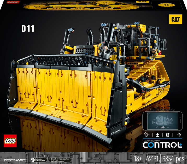 Zestaw klocków LEGO Technic Sterowany przez aplikację buldożer Cat D11 3854 elementy (42131) - obraz 1