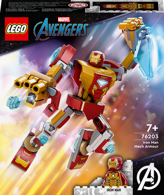 Zestaw klocków LEGO Super Heroes Marvel Mechaniczna zbroja Iron Mana 131 element (76203) - obraz 1