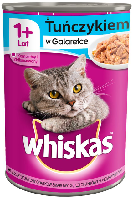 Mokra karma dla dorosłych kotów Whiskas Adult Tuńczyk - puszka 400 g (5900951017575) - obraz 1
