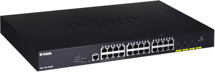 Комутатор D-link-DGS-1250-28XMP/E 28-port (PoE) Gigabit Smart Switch - зображення 1