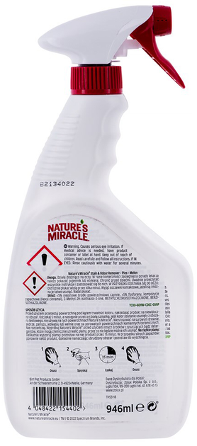 Preparat do usuwania plam i odoru z uryny NATURE'S MIRACLE 946ml (DLPNAAPIE0003) - obraz 3
