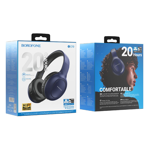 Беспроводные блютус наушники Bluetooth BOROFONE BO19 Синий купить в ...