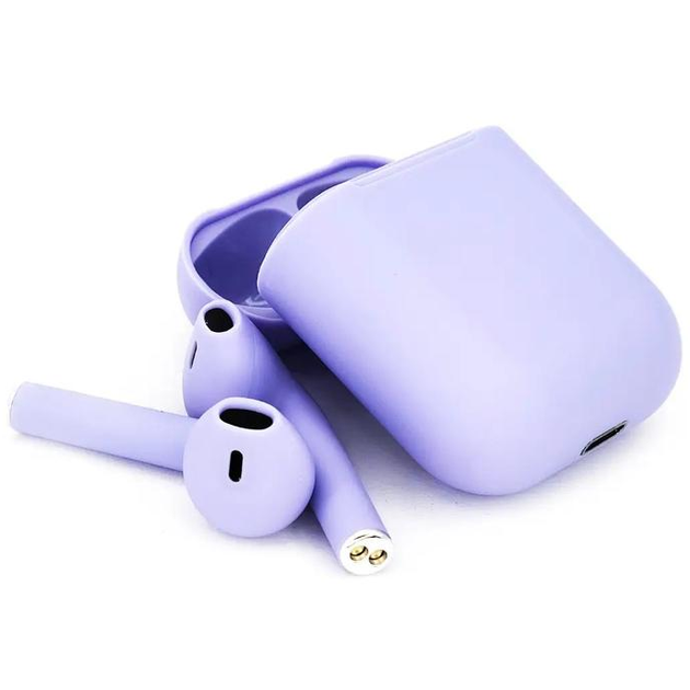 Беспроводные наушники с микрофоном в кейсе inPods 12 Macaron Фиолетовый Soft Touch - Фото 3 Беспроводные наушники с микрофоном в кейсе inPods 12 Macaron Фиолетовый Soft Touch - изображение 3