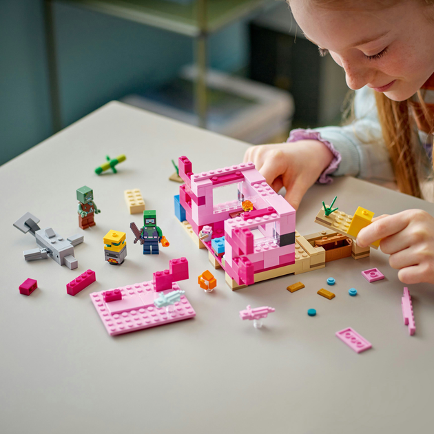 Zestaw klocków LEGO Minecraft Dom aksolotla 242 elementy (21247) - obraz 4