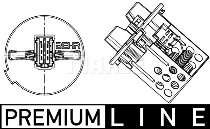 Реостат вентилятора обігрівача C4 04- (Premium Line! OE) MAHLE (ABR93000P) - зображення 1