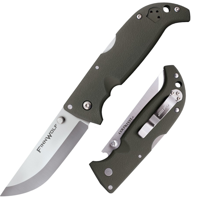 Нож складной Cold Steel Finn Wolf (длина: 200мм, лезвие: 89мм), оливковый - изображение 2