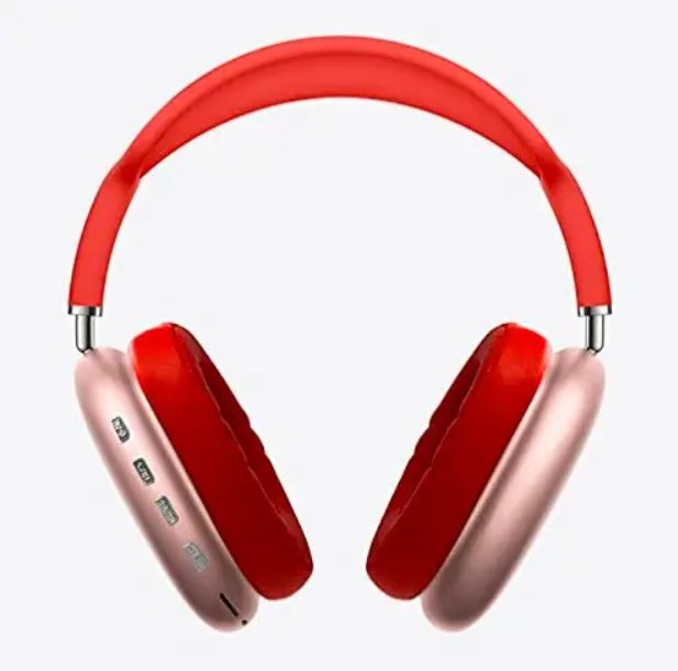 Красные полноразмерные Bluetooth-наушники Macaron P9 Max без проводов. - изображение 3
