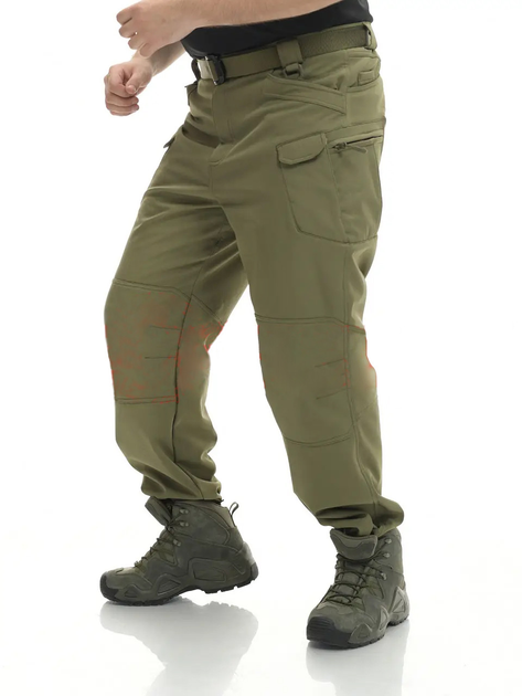 Тактичні утеплені штани Eagle PA-04 IX7 Soft Shell на флісі Olive Green M - зображення 1