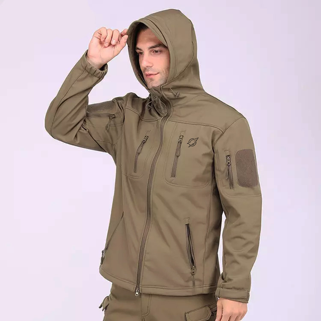 Куртка тактическая Eagle Soft Shell JA-01-0 с флисом Olive Green 4XL - изображение 2